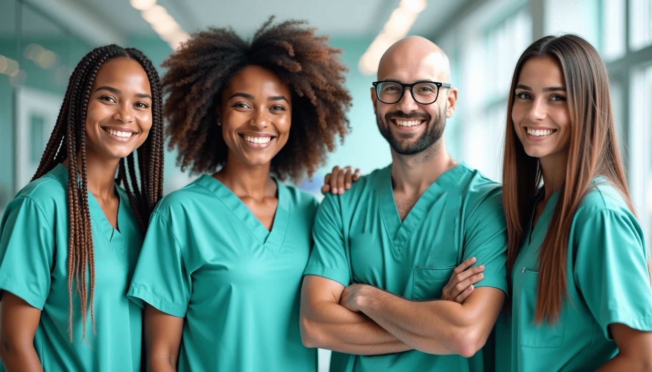 Team of Home Care Aids smiling at the camera