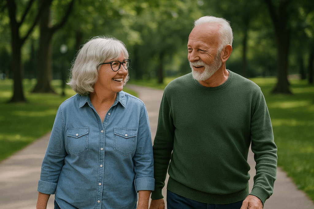 Seniors having a driving conversation